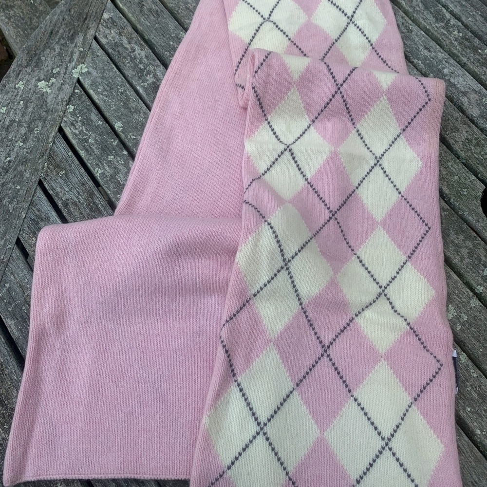 Saks Fifth Avenue Pink Harlequin Wool & Cashmere Scarf